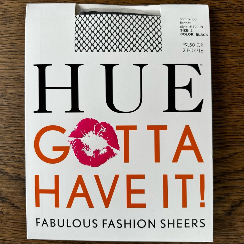 HUE Fabulous Fashion Sheers | Fishnet | Size 2 | Black